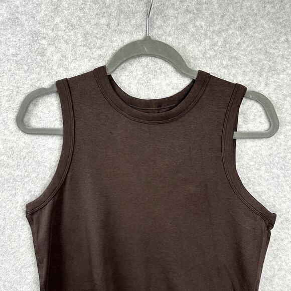 Lululemon Classic Fit Cotton Blend Tank Size 8 Brown Crop Gym Yoga Athleisure - Picture 2 of 7